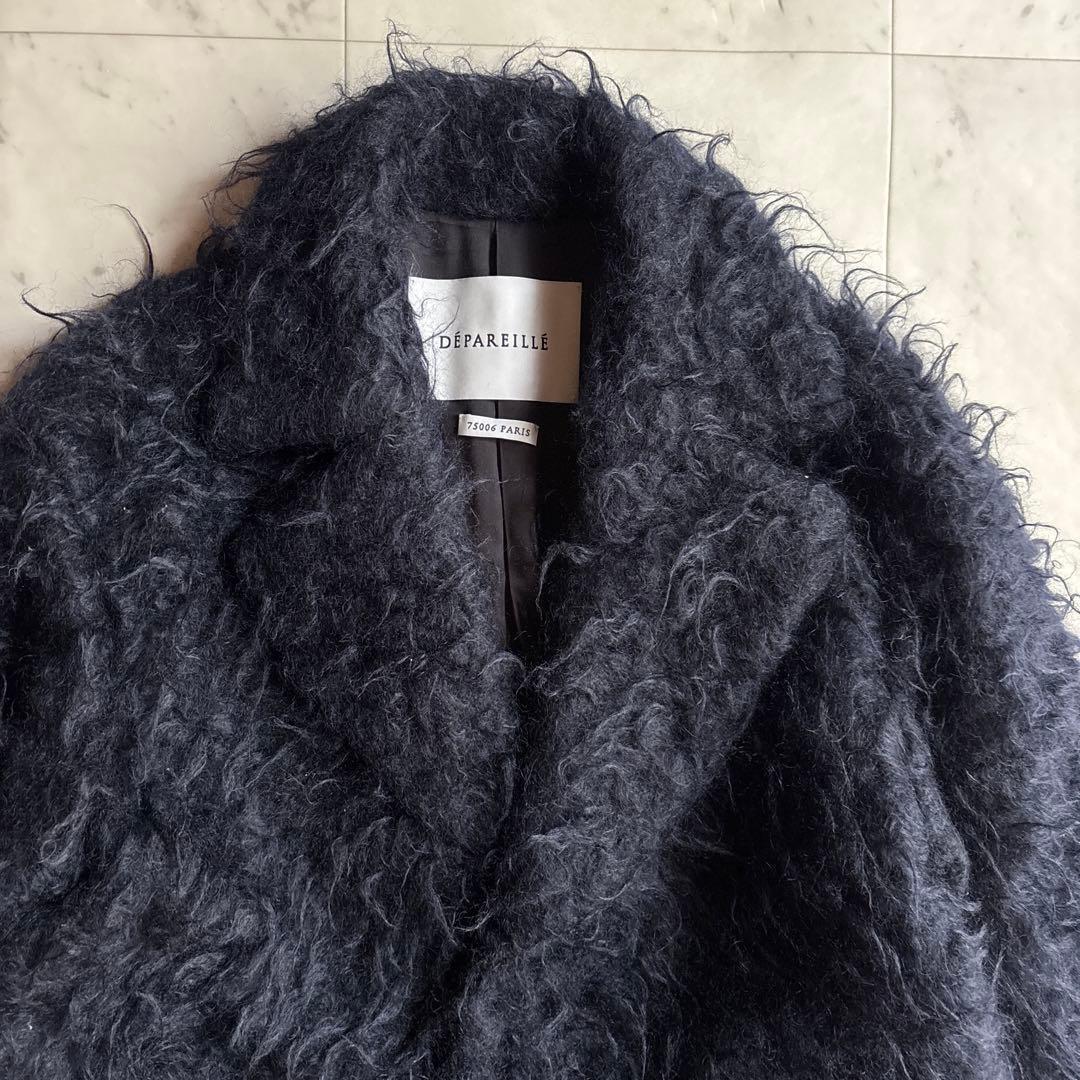 美品 デパリエ モヘアシャギーコート 38 オーバーサイズ 定価17万 黒