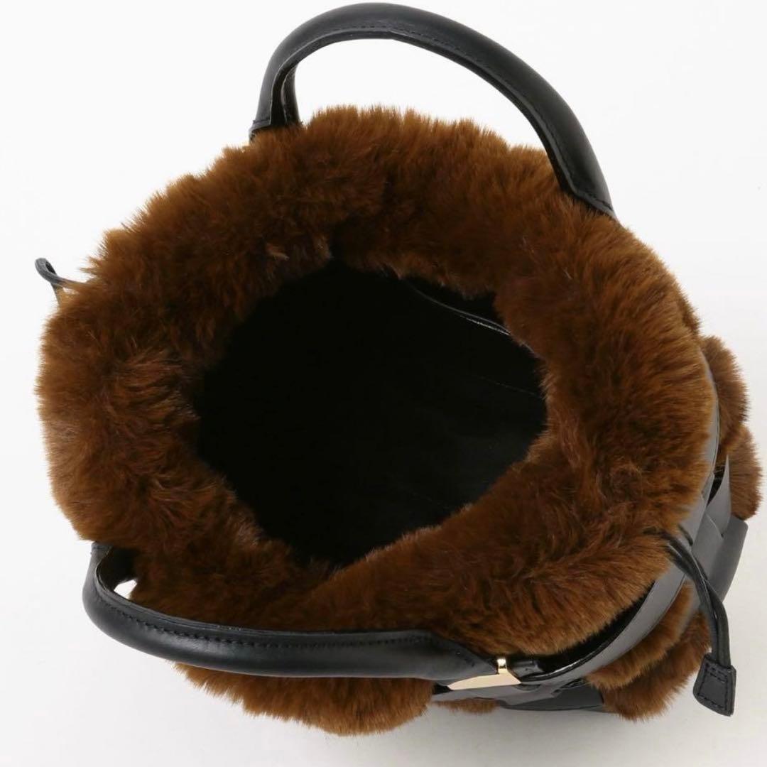 VIOLAd’ORO / レザー × エコファー メッシュハンドバッグ