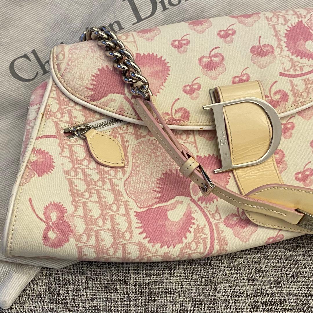 【超希少】ディオール　ピンク　トロッター　ショルダー　BON1014 フラワー