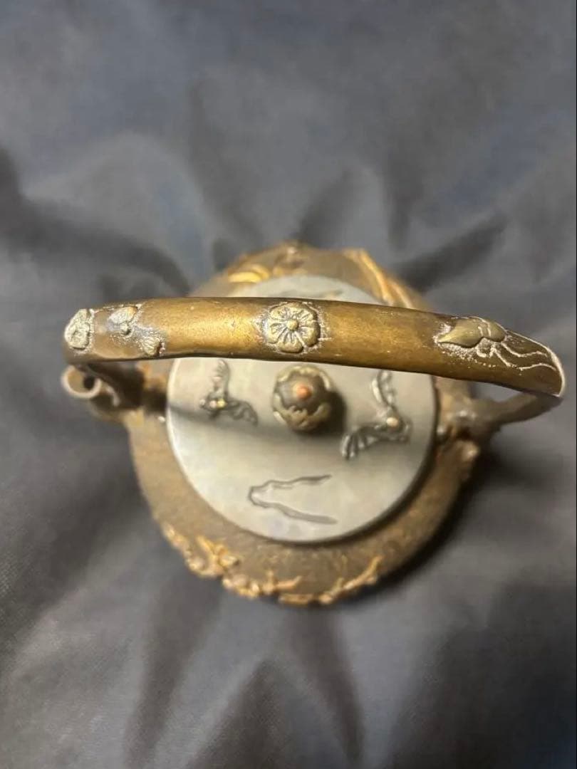 龍　茶道具 鉄瓶　亀文堂鉄壺　梅と竹の彫刻