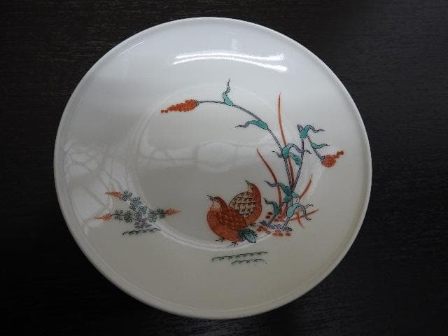 十四代酒井田柿右衛門　錦栗鶉文皿　共箱　MA431