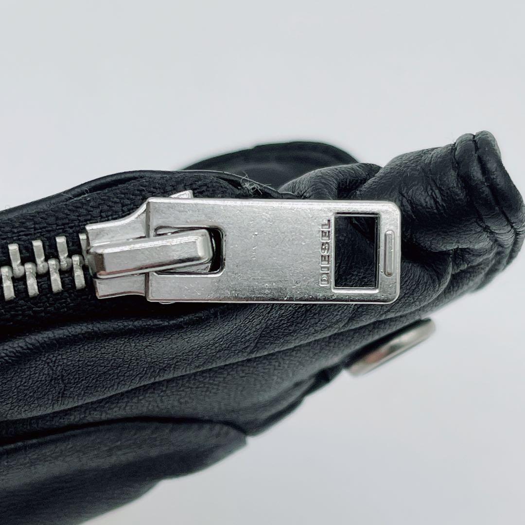 【DIESEL】メンズ 手袋 グローブ レザー ポケットデザイン 羊革 ブラック