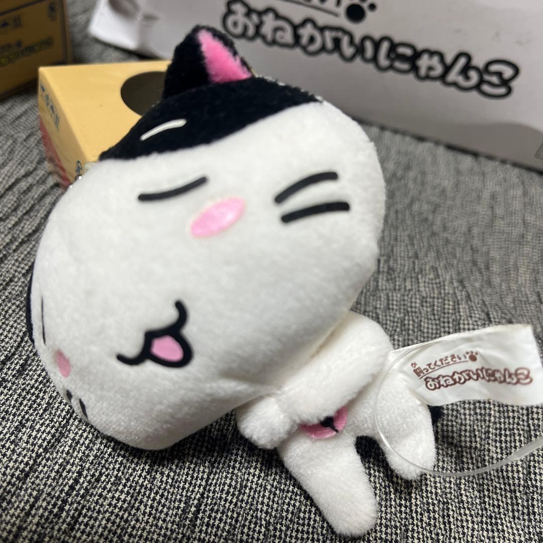 新品❤️飼ってください　おねがいにゃんこ　猫　ぬいぐるみ　ハチワレ　レトロ　希少