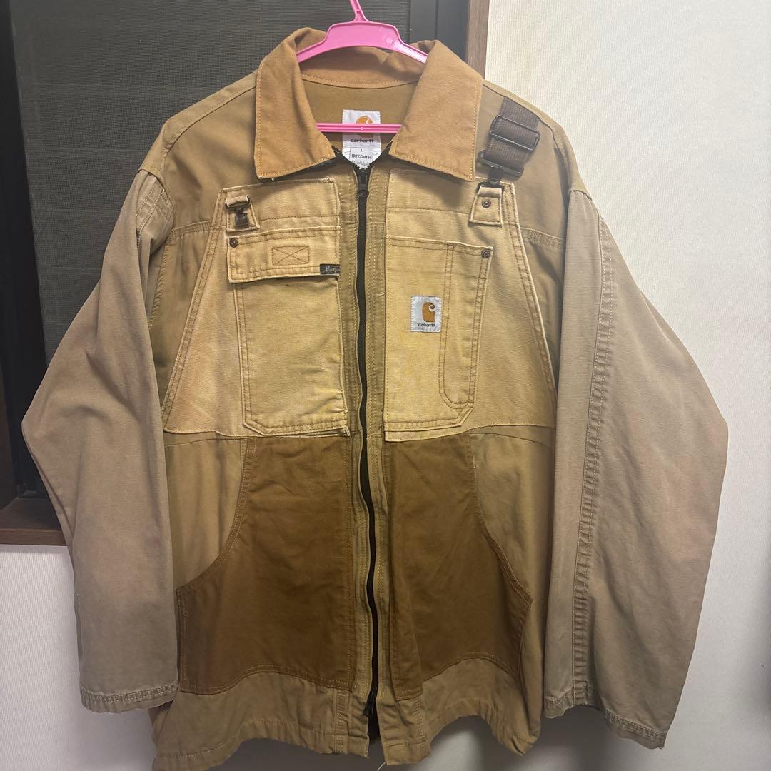 【最終値下げ中】Carhartt リメイクジャケット ベージュ/ブラウン