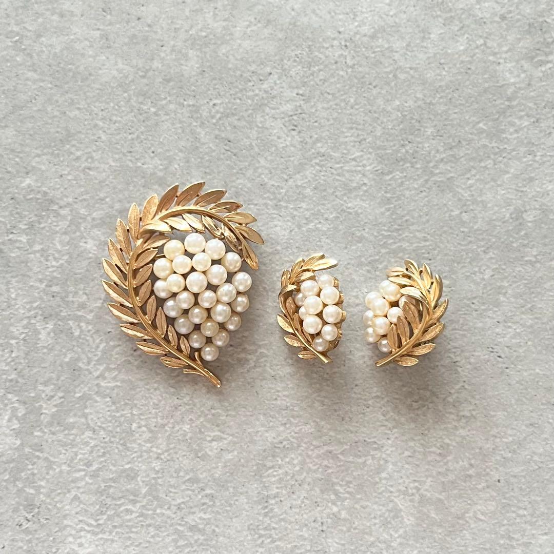 【北欧様♪】1960's ブローチ イヤリング トリファリ