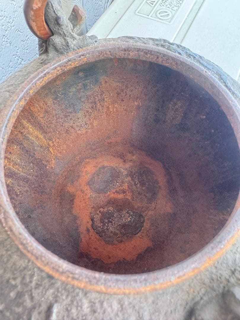 亀文堂鉄瓶　銀象嵌提手 蔵出し コレクション　茶道具　煎茶器