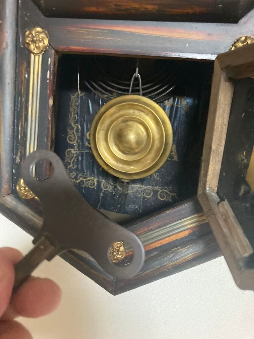 昭和レトロ SEIKOSHAゼンマイ式振り子時計 稼働品 掛け時計 ③