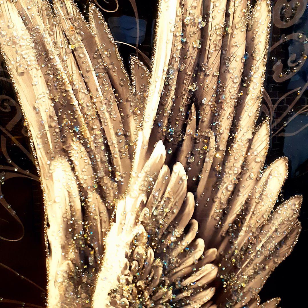 希少　天然水晶石　『天使と悪魔の少女』　ダイヤモンドアート　160×90cm