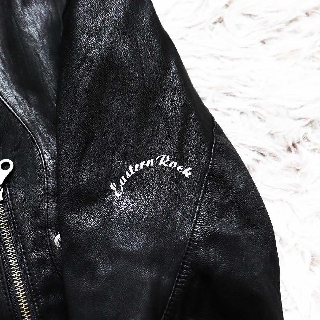 Y2K✨PPFM シングルライダース 羊革 八の字ジップ ギミック ダブルジップ