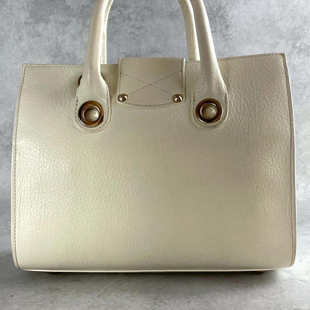 ✨美品✨ジミーチュウ　ライリー　ハンドバッグ　2way レザー　アイボリー