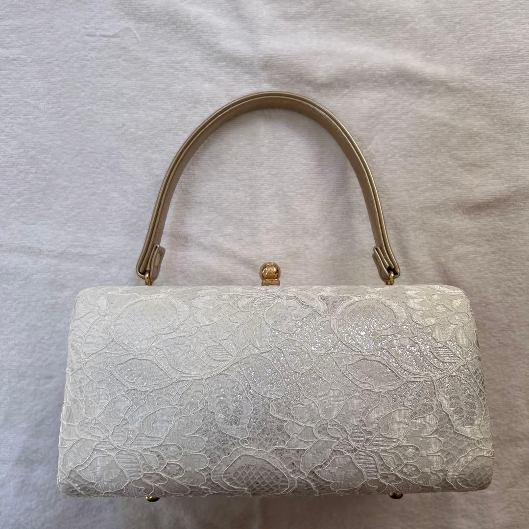 バッグセット レース生地 正絹 西陣織 帯地 振袖用 25cm