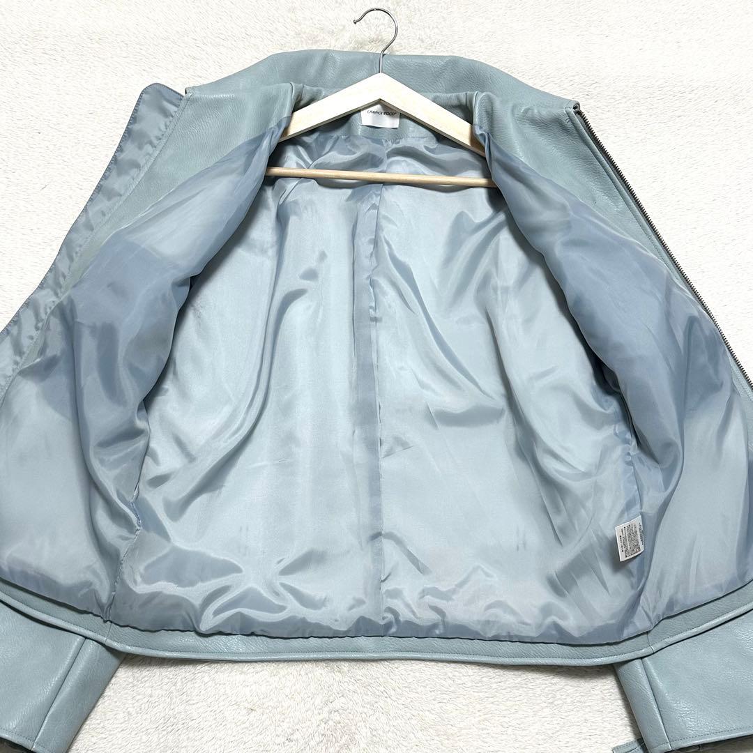 CAMPHOR WOOD ジップ レザー ジャケット M ブルー系