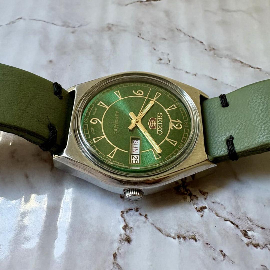 セイコー5★オーバホール済★デイデイト★自動巻★ヴィンテージ70S★グリーン