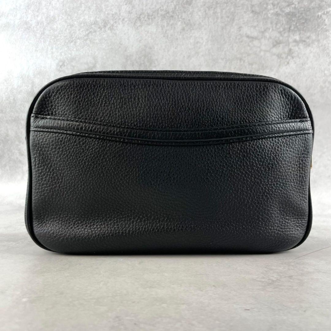 極美品 コーチ ジェス 2way カメラバッグ ダブルジップ シボ革 ブラック