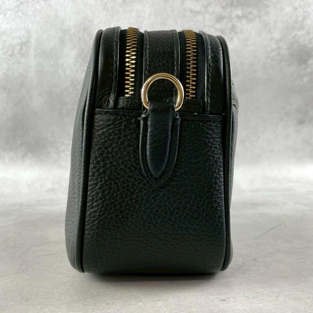 極美品 コーチ ジェス 2way カメラバッグ ダブルジップ シボ革 ブラック