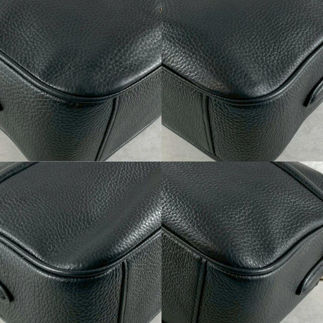 極美品 コーチ ジェス 2way カメラバッグ ダブルジップ シボ革 ブラック