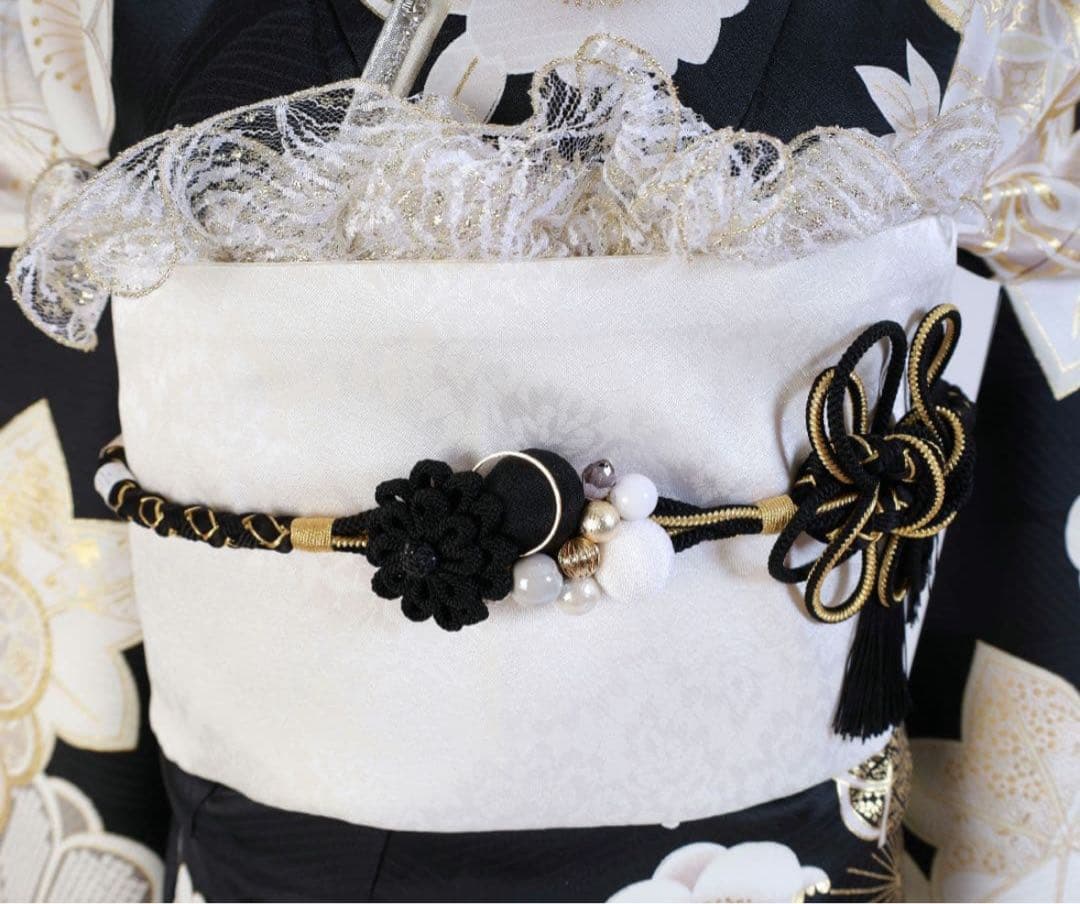 振袖 セット 黒白 ファーつき