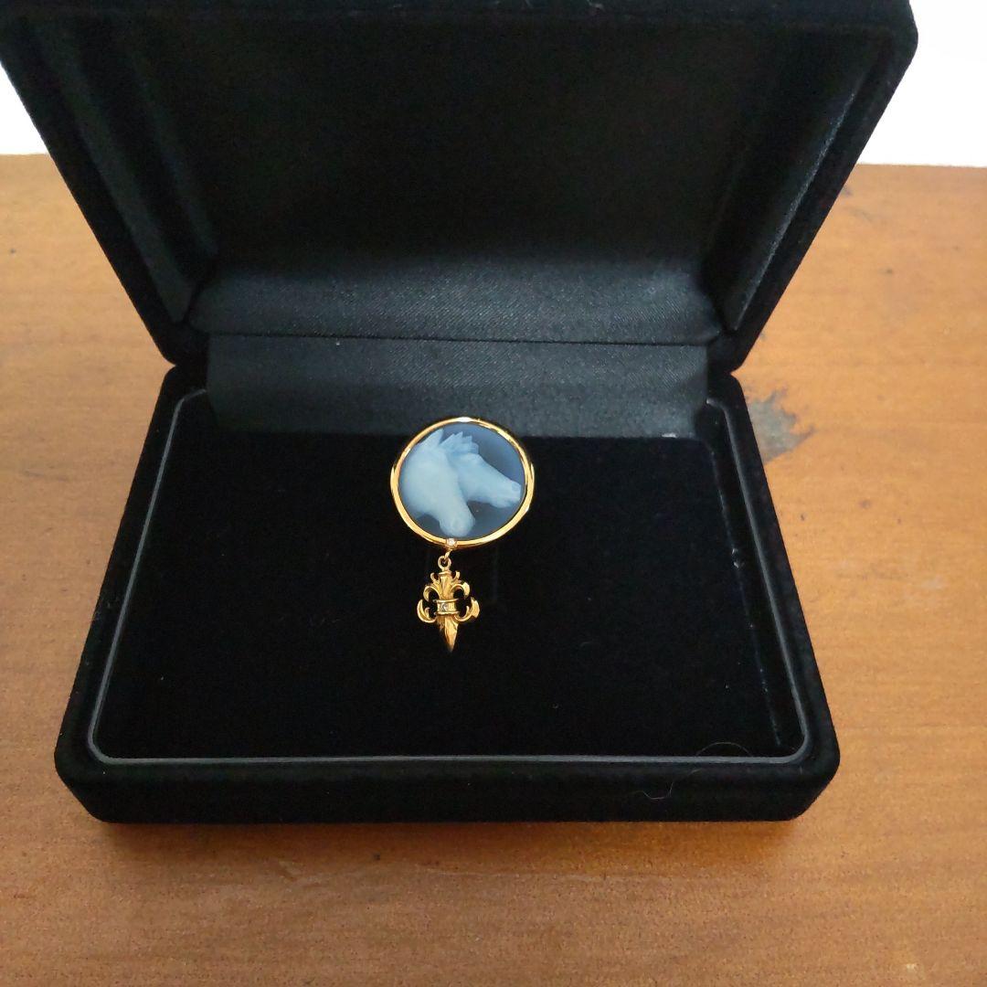 も*な様 馬　ピンブローチ　K18