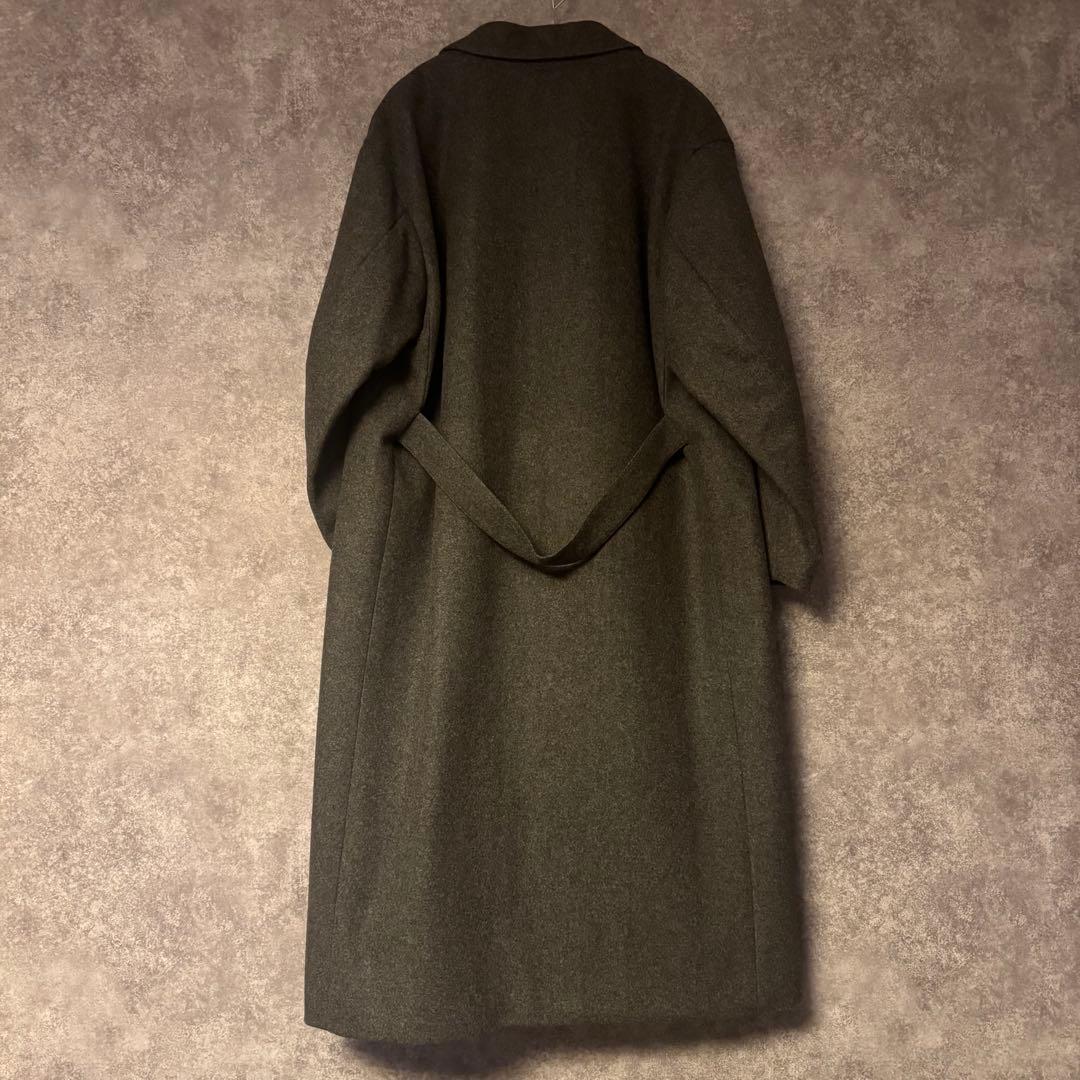 HYKE ハイク ウールショップコート チェスターコート チャコールグレー