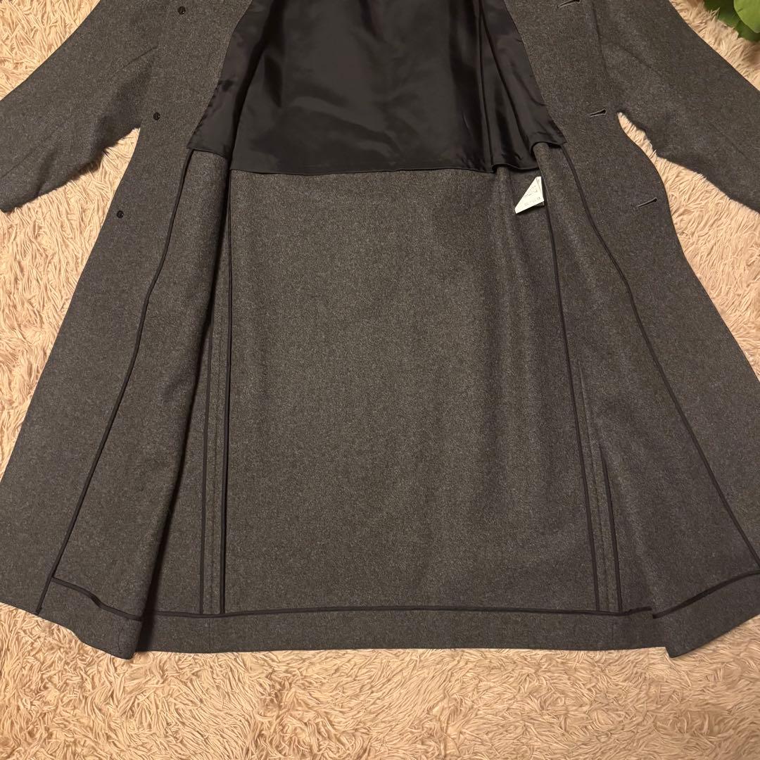 HYKE ハイク ウールショップコート チェスターコート チャコールグレー