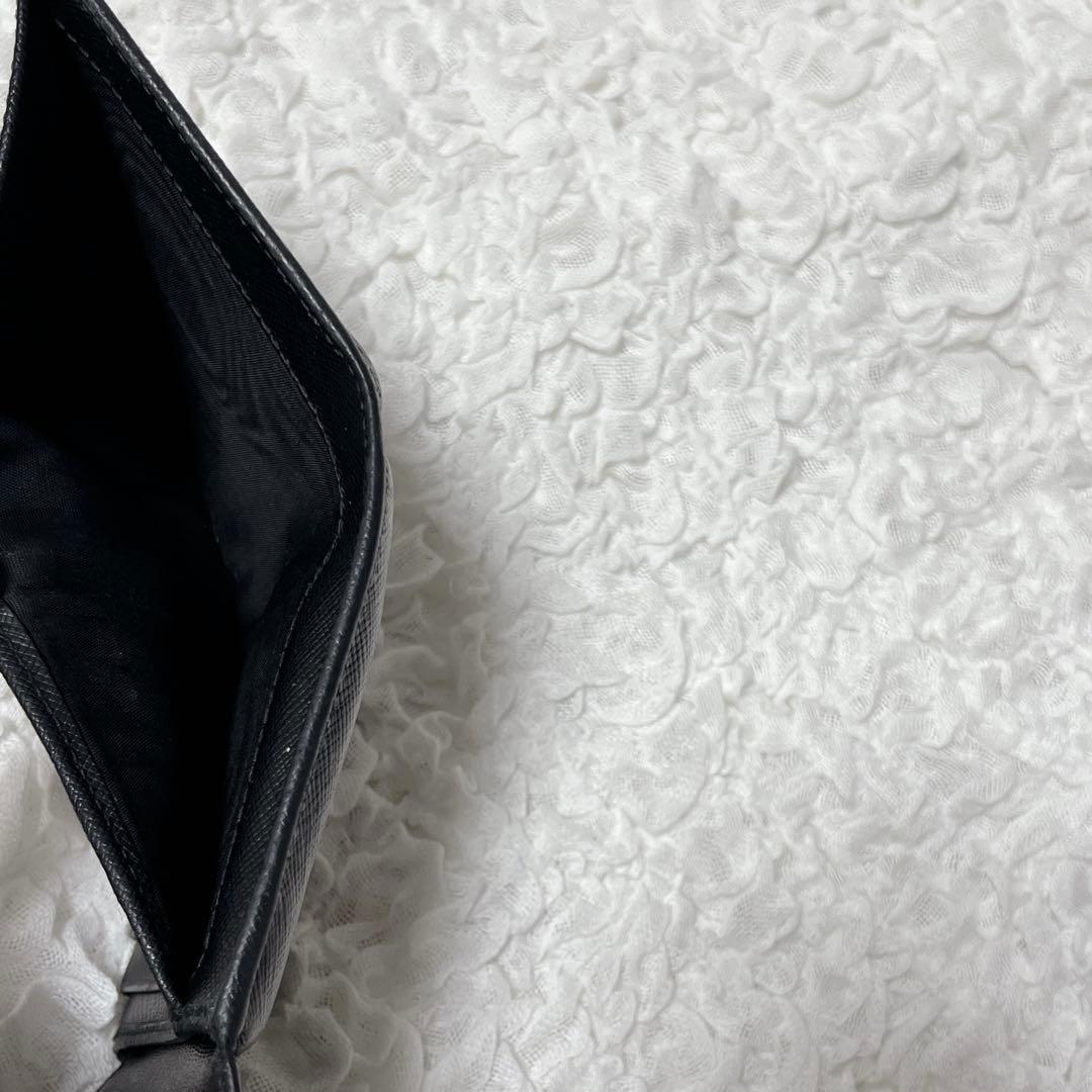良品✨PRADA サフィアーノ　三つ折り財布　コンパクトウォレット　レザー　黒