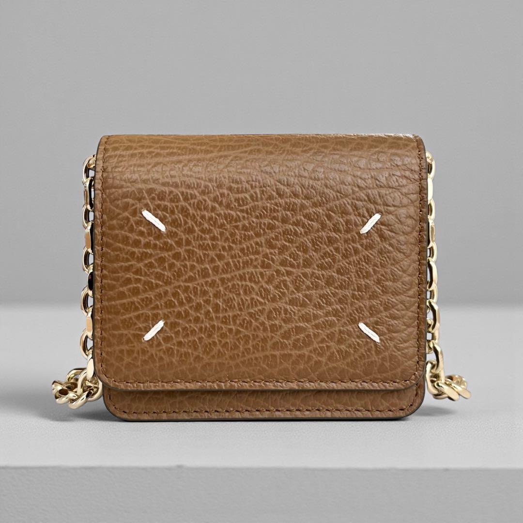 未使用品 メゾンマルジェラ チェーンウォレット ブラウン 財布 ミニ