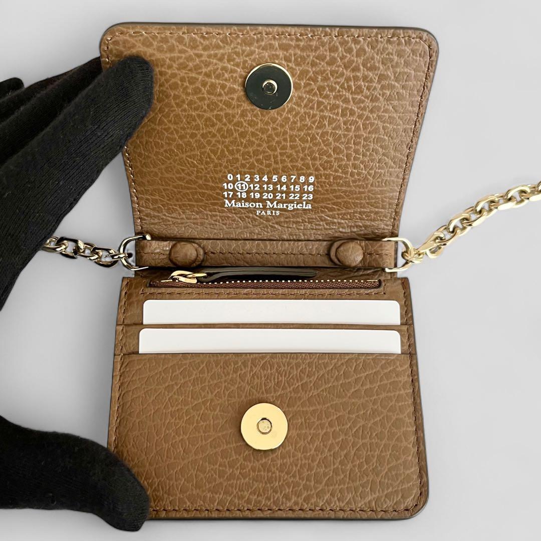 未使用品 メゾンマルジェラ チェーンウォレット ブラウン 財布 ミニ