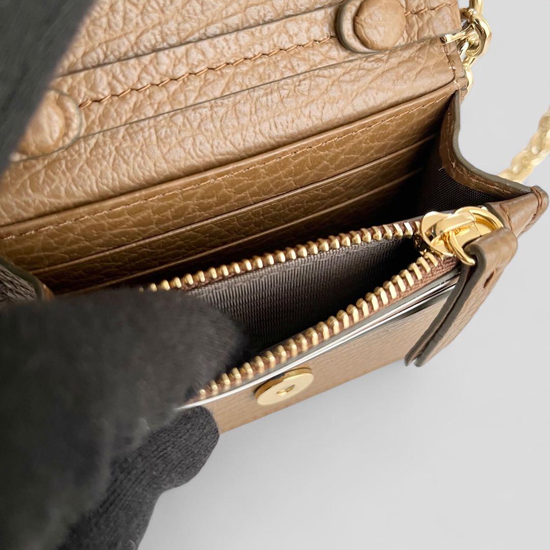 未使用品 メゾンマルジェラ チェーンウォレット ブラウン 財布 ミニ