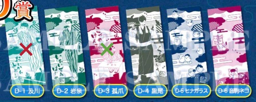 ハイキュー アニメくじ D賞 てぬぐい　手ぬぐい　黒尾　岩泉　ケンマネコ　烏野