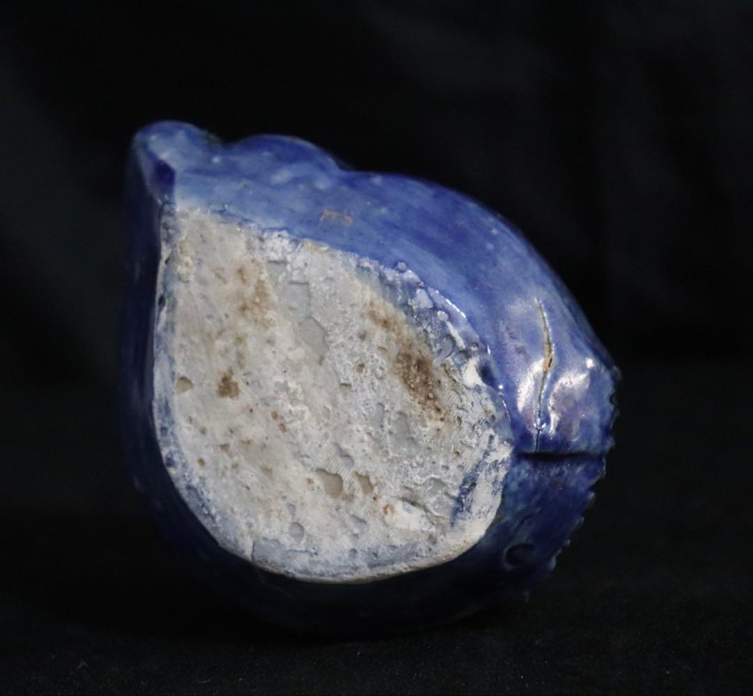 李朝　瑠璃釉鯉型水滴　分院期　アンティーク　朝鮮古美術　送料込み251004