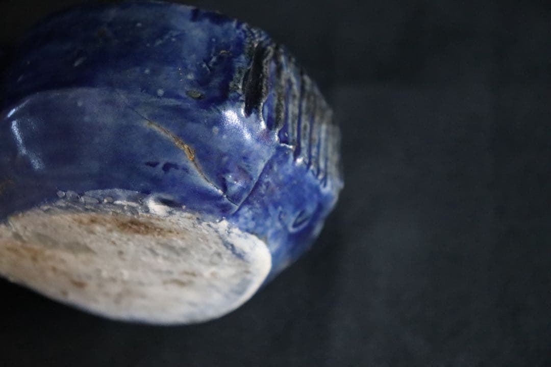 李朝　瑠璃釉鯉型水滴　分院期　アンティーク　朝鮮古美術　送料込み251004