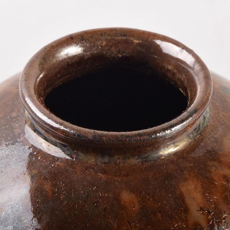 茶道具　京焼　平安　万代喜山造　茄子茶入　仕覆付　共箱　V　6945