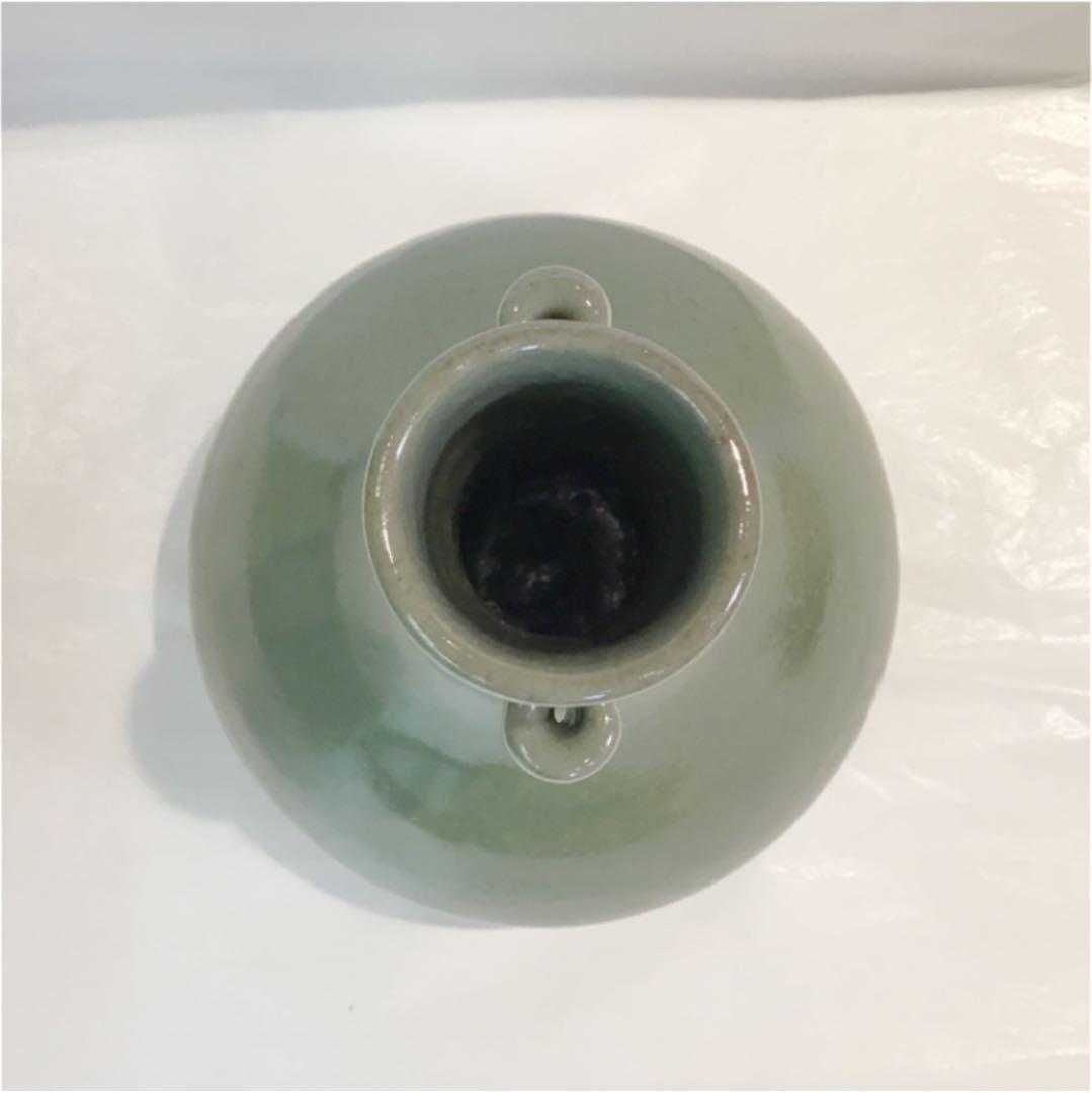 花入 花瓶 青磁 耳付 廣州窯