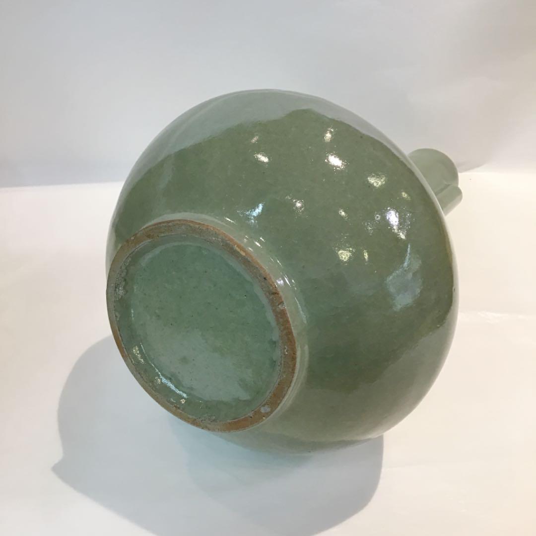 花入 花瓶 青磁 耳付 廣州窯