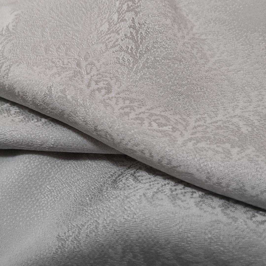 正絹　寿光織　葉紋地紋様　色無地　着尺　反物（１７）