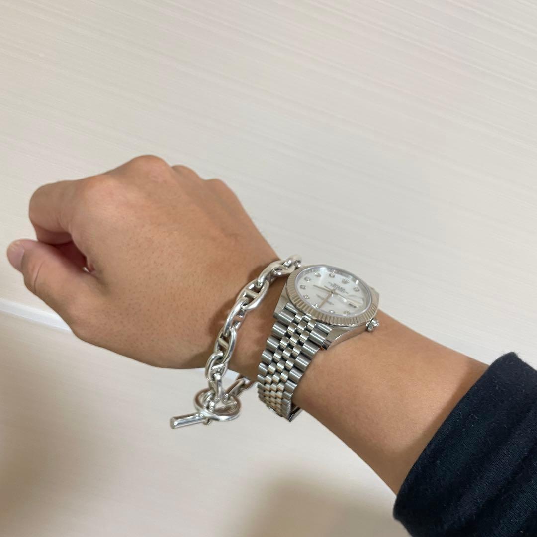 限定 GM シルバー925 アンカーチェーンブレスレット シェーヌダンクル系