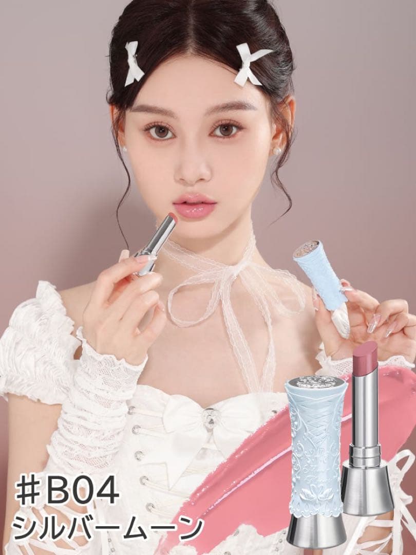 【新品7点セット】フラワーノーズ　スワンバレエ　手鏡＆チーク＆メイクブラシ＆口紅