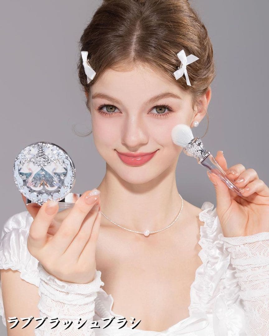 【新品7点セット】フラワーノーズ　スワンバレエ　手鏡＆チーク＆メイクブラシ＆口紅