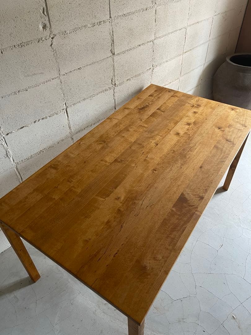 美品　MUJI 無印良品　オーク無垢材　ダイニングテーブル　引出し付