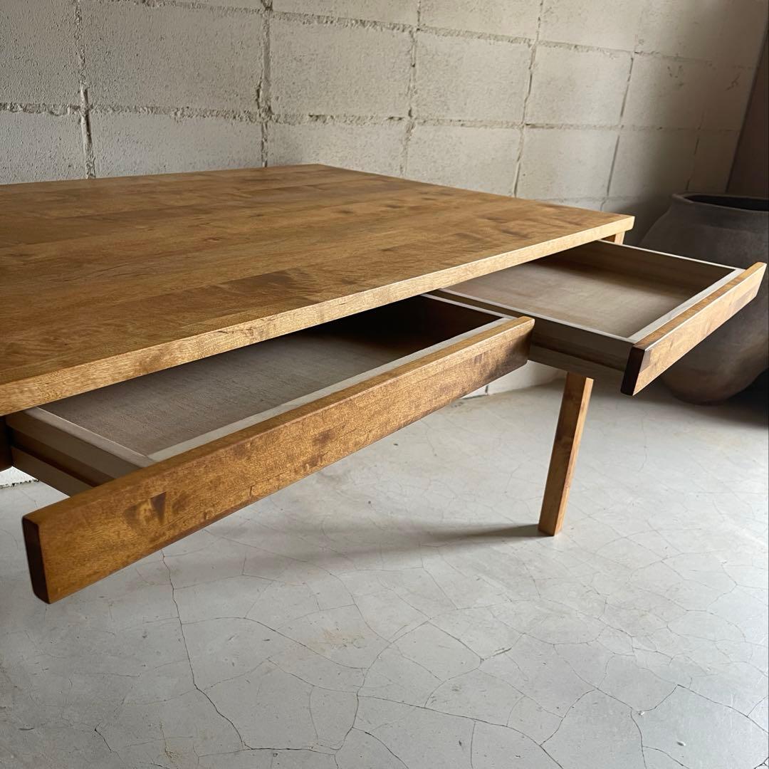 美品　MUJI 無印良品　オーク無垢材　ダイニングテーブル　引出し付