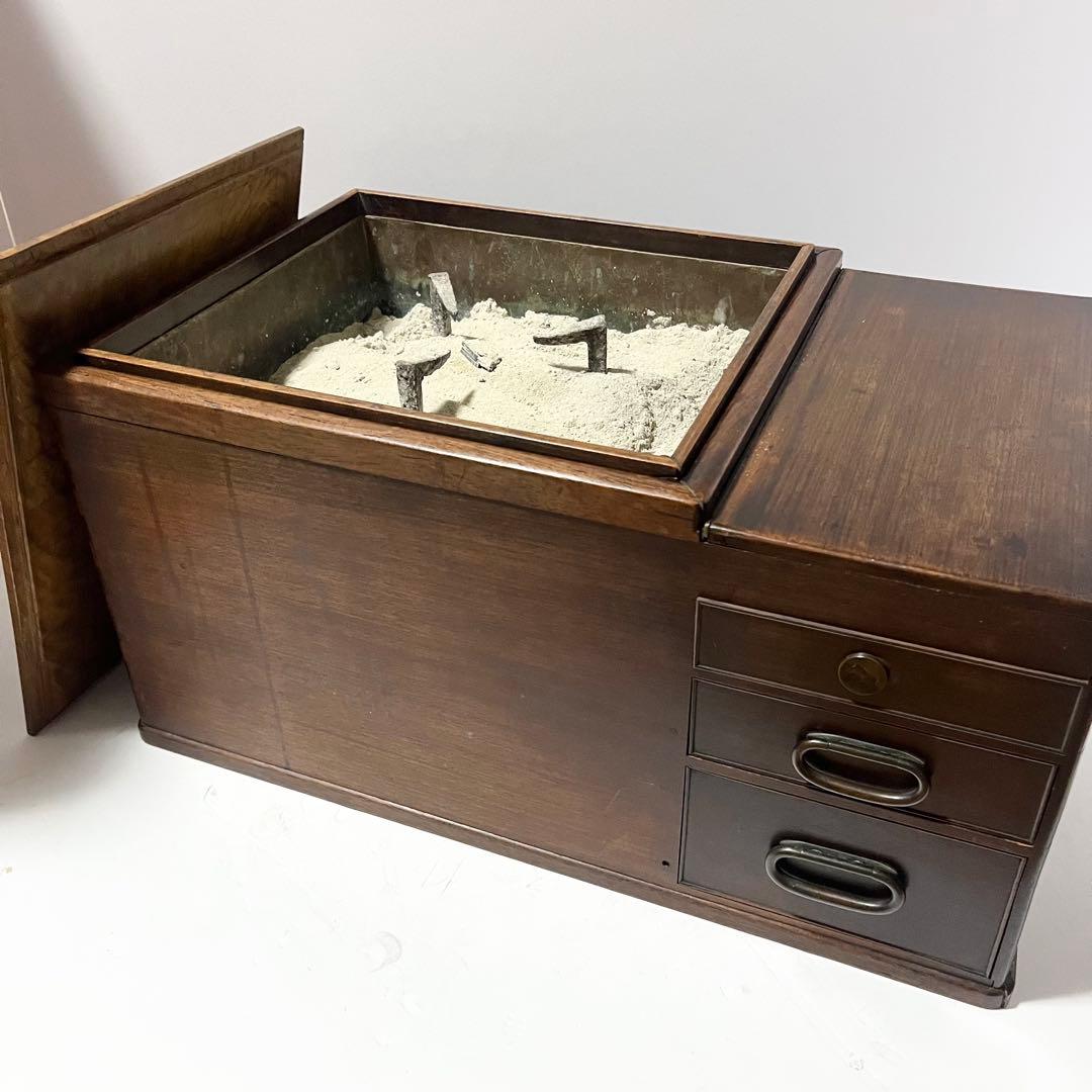 長火鉢 古民具 レトロ 箱火鉢 和家具 茶道具 囲炉裏 骨董 炭付き