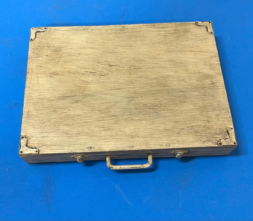 木製ツールボックス　アンティーク調　アーリーアメリカンカラー　小物入れ