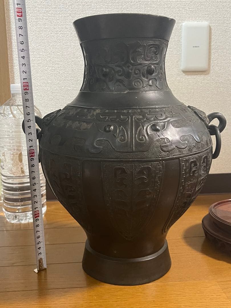 中国銅瓶、骨董、本物 花瓶　壷