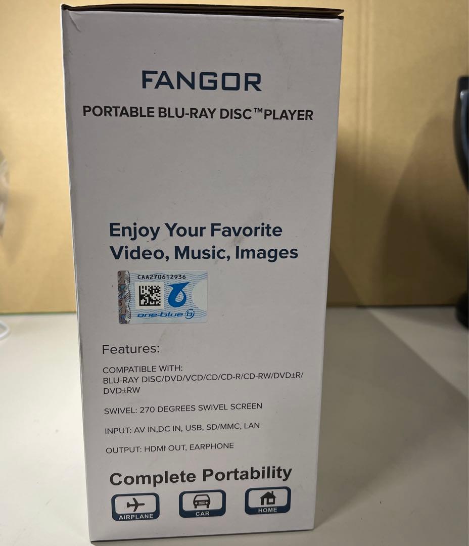 G234 FANGOR ポータブルブルーレイディスクプレーヤー FBR125