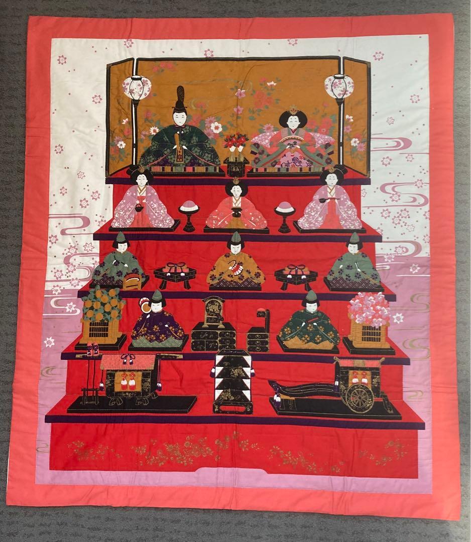 【一点物】ハンドメイド雛人形タペストリー