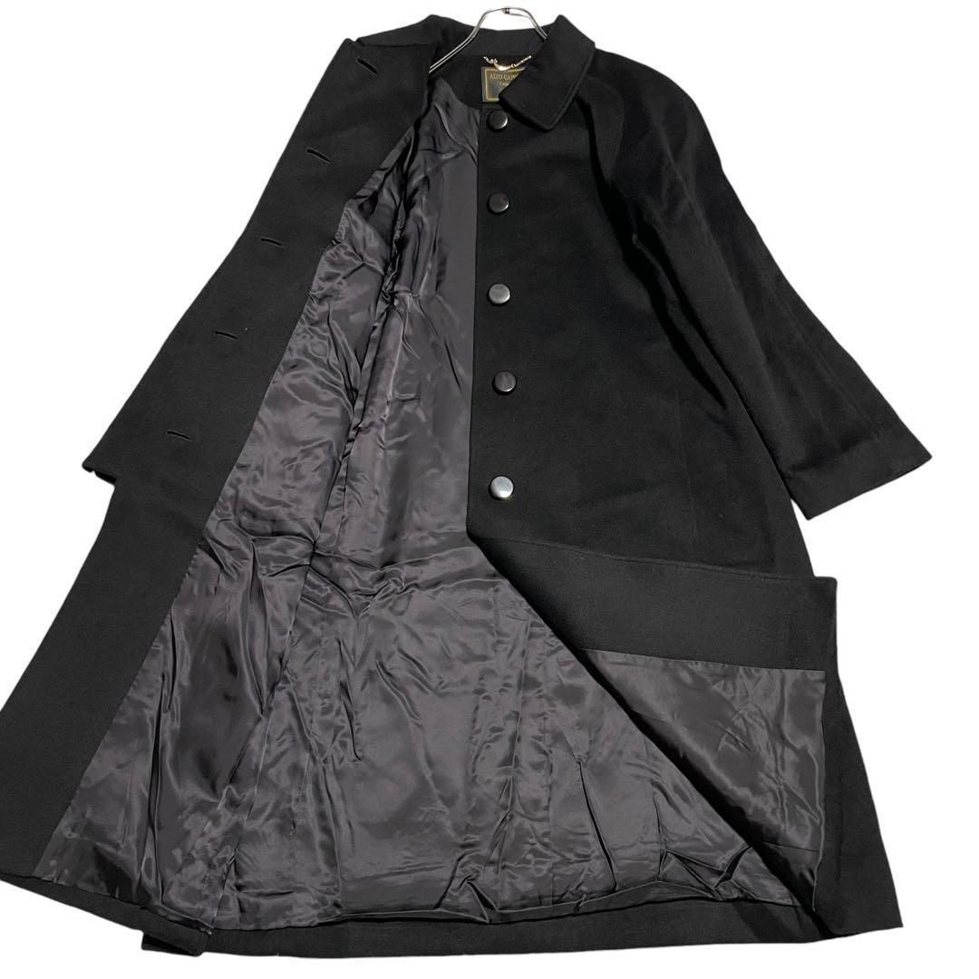 カシミヤ100%×美品【vintage】マキシ丈ロングチェスターコート 黒 XL