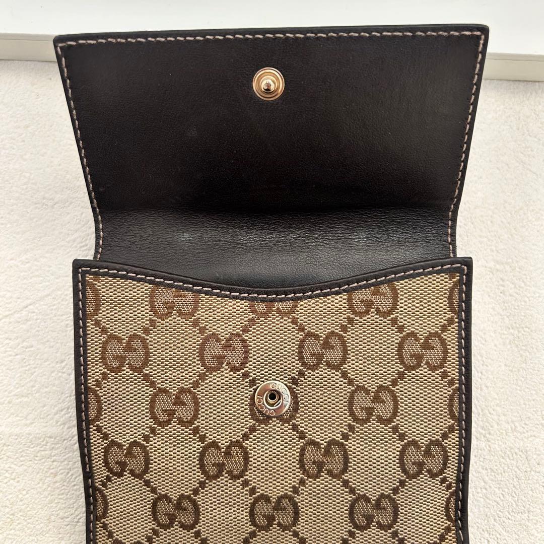 Gucci GGパターン 二つ折り財布グッチ Wホック ハートモチーフ