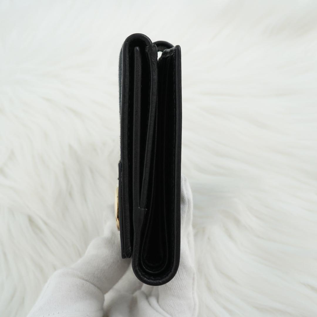 未使用品　GUCCI グッチ　二つ折り財布　レザー×キャンバス　GG柄　ブラック