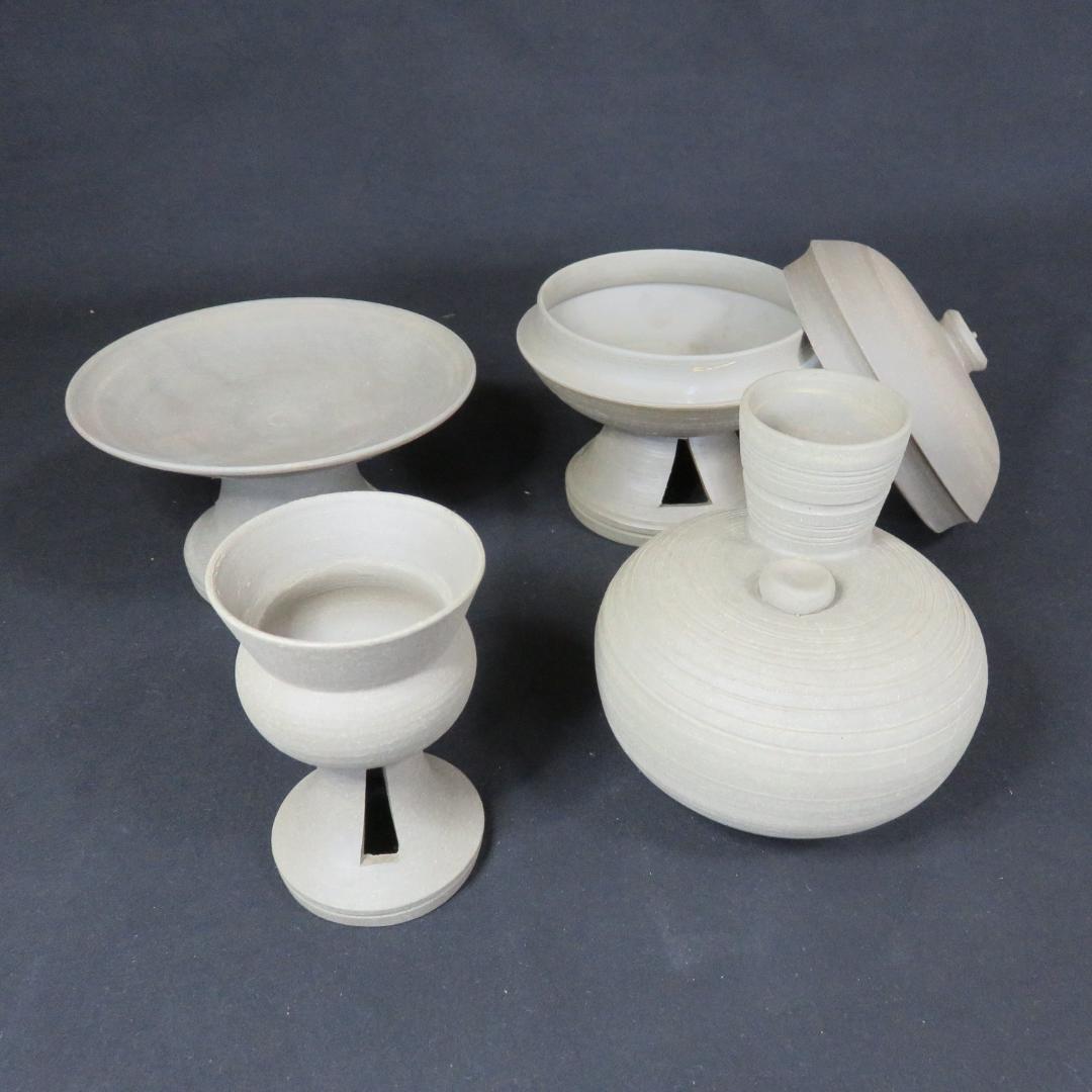 須恵器 高杯 盃 土器 盛鉢 蓋物 すかし高台 4種まとめ 在銘