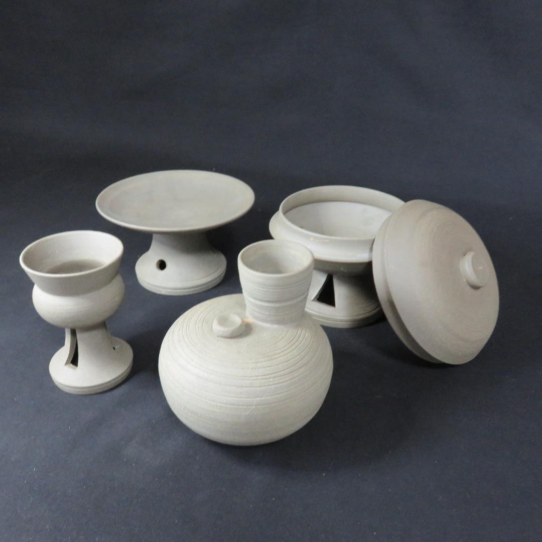 須恵器 高杯 盃 土器 盛鉢 蓋物 すかし高台 4種まとめ 在銘